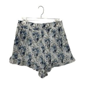 Blue Rain High Waist Floral Shorts Size Medium Lined